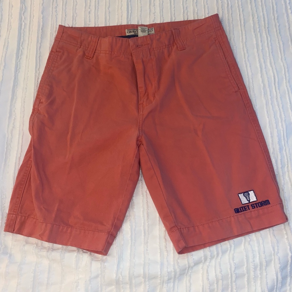 Pink denim shorts